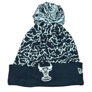 Chicago Bulls New Era Hardwood Classics Pom Winter Beanie Windy City